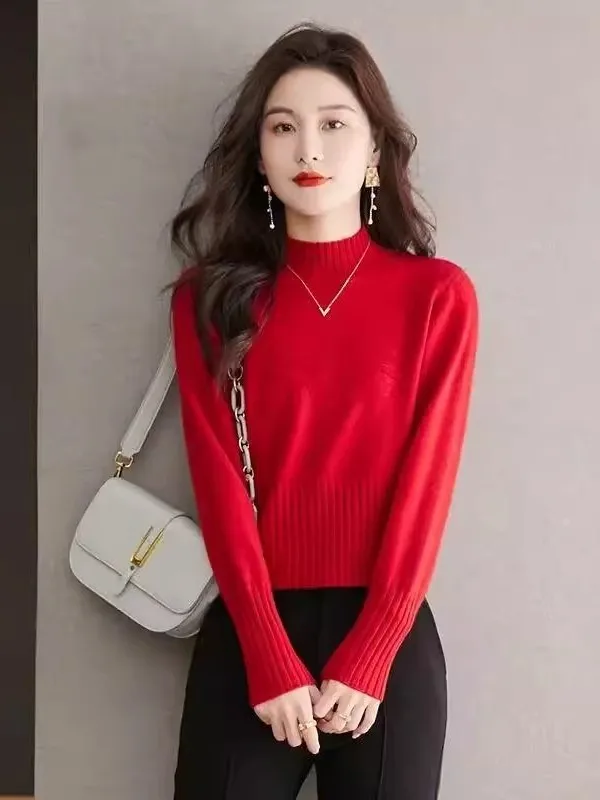 Autumn Winter Women's f High Ne Knitted Sweater ort Loose Slimming Base Layer Top Faionable Versatile Color
Autumn Winter Women's f High Ne Knitted Sweater ort Loose Slimming Base Layer Top Faionable Versatile Color