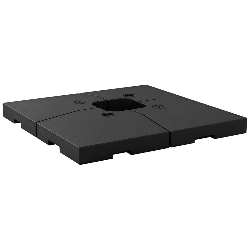 Outsunny 4 Pieces Cantilever Patio Umbrella Base, Outdoor Offset Umbrella Weights, 176 lbs Capacity Water or 264 lbs Capacity Sand Plates Set, Black
Outsunny 4 Pieces Cantilever Patio Umbrella Base, Outdoor Offset Umbrella Weights, 176 lbs Capacity Water or 264 lbs Capacity Sand Plates Set, Black