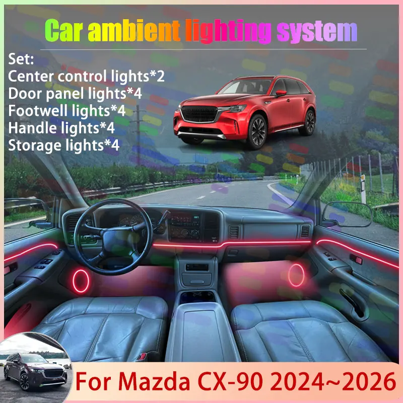 Для Mazda CX-90 CX-70 KK KJ 2024 2025 2026 2/18 в 1, автомобильная атмосферная лампа, RGB абажур, ансамбль, стример, атмосферный набор, авто
Для Mazda CX-90 CX-70 KK KJ 2024 2025 2026 2/18 в 1, автомобильная атмосферная лампа, RGB абажур, ансамбль, стример, атмосферный набор, авто