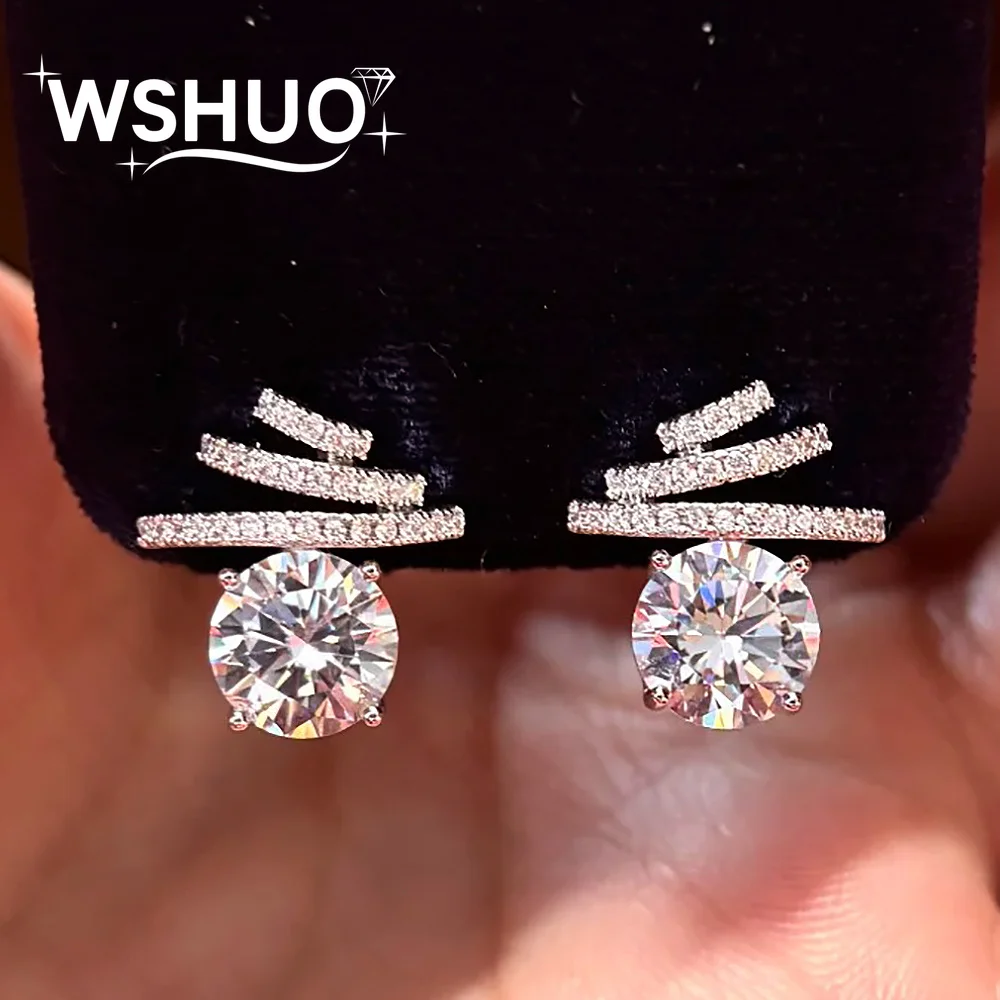 8mm/2carat D Color VVS1 Real Moissanite Stud Earrings with Certificates Can Pass Diamond Test S925 Silver Earrings for Women
8mm/2carat D Color VVS1 Real Moissanite Stud Earrings with Certificates Can Pass Diamond Test S925 Silver Earrings for Women
