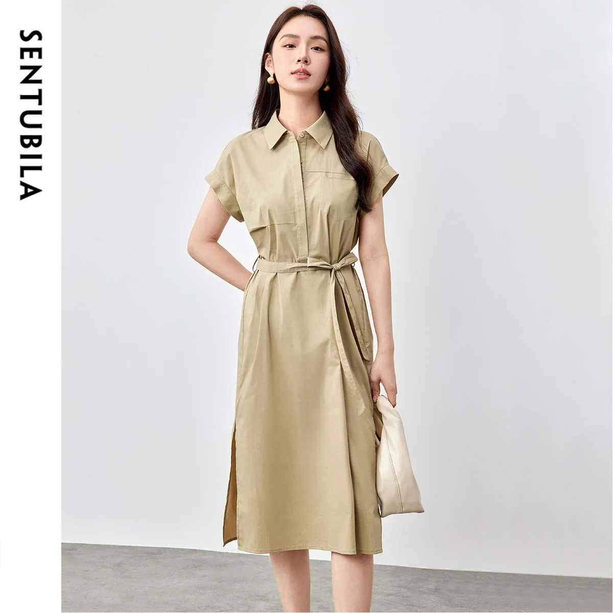 SENTUBILA Women's Summer Long Dress Cotton 2025 Elegant Turn-Down Collar Khaki Green Commute Dress Party Dresses 152L59117
SENTUBILA Women's Summer Long Dress Cotton 2025 Elegant Turn-Down Collar Khaki Green Commute Dress Party Dresses 152L59117