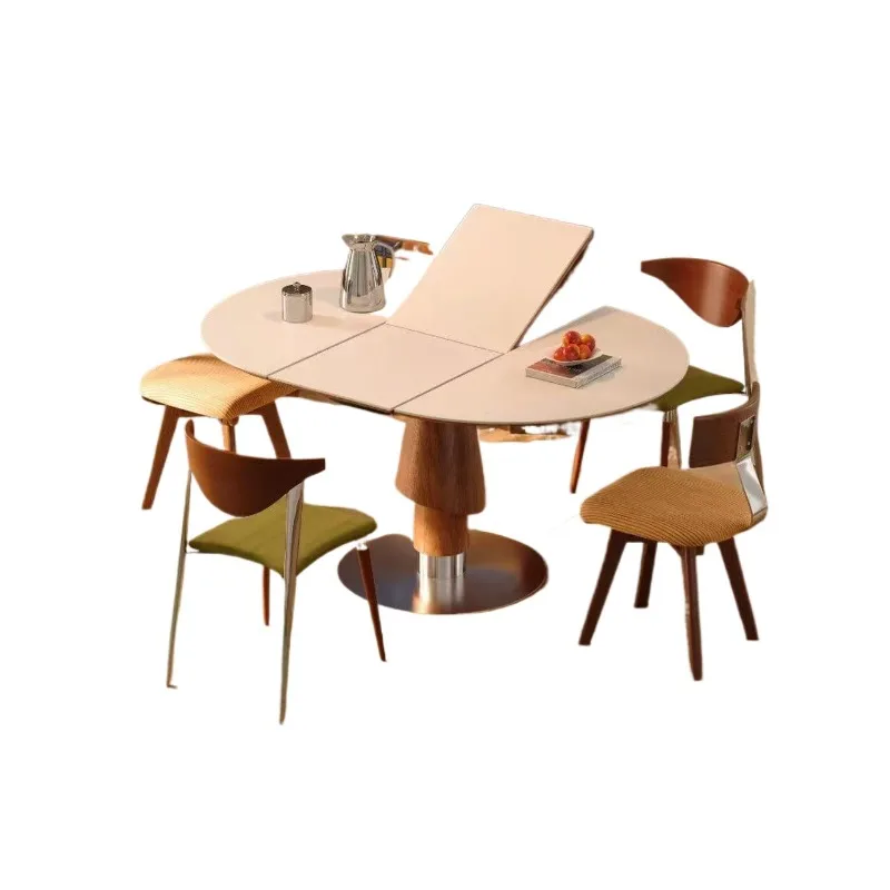 Vintage-style sintered stone dining table, retractable cream-style small apartment, folding long table, simple household
Vintage-style sintered stone dining table, retractable cream-style small apartment, folding long table, simple household