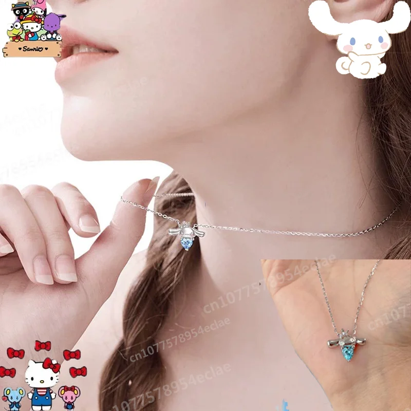 Sanrio Hello Kitty Crystal Necklace Cute Cinnamoroll Set with Sea Blue Heart Diamond Pendant Girls Necklace Lovers Birthday Gift
Sanrio Hello Kitty Crystal Necklace Cute Cinnamoroll Set with Sea Blue Heart Diamond Pendant Girls Necklace Lovers Birthday Gift