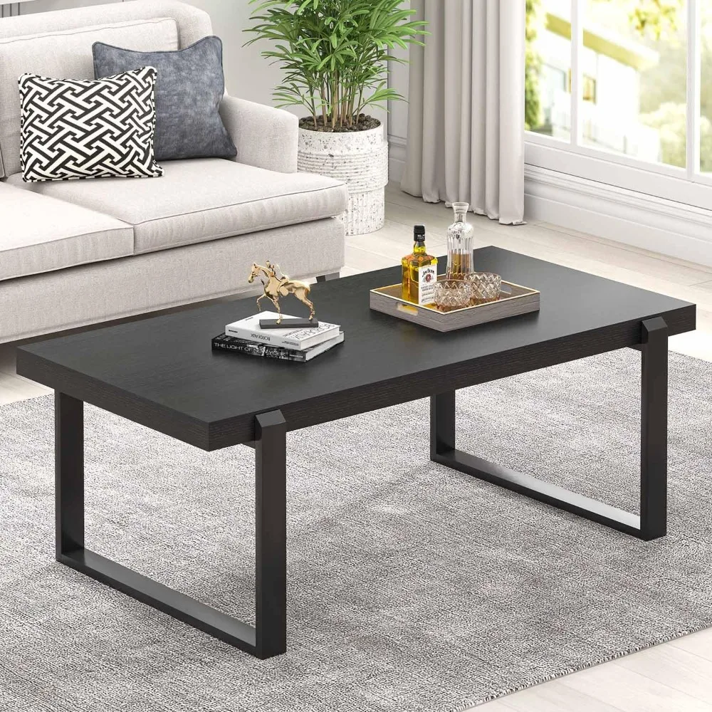 Black Coffee Table, Modern Industrial Wood and Metal Center Table, Rectangle Cocktail Tea Table for Living Room, 47 Inch
Black Coffee Table, Modern Industrial Wood and Metal Center Table, Rectangle Cocktail Tea Table for Living Room, 47 Inch