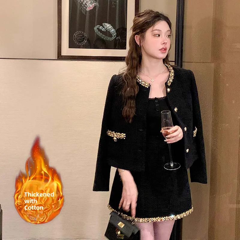 Thickened Cotton Two-Piece Set 2026 Spring New Women's Small Fragrance Style Suit Skirt Two-Piece Set Luxury Fashion Ensemble
Thickened Cotton Two-Piece Set 2026 Spring New Women's Small Fragrance Style Suit Skirt Two-Piece Set Luxury Fashion Ensemble