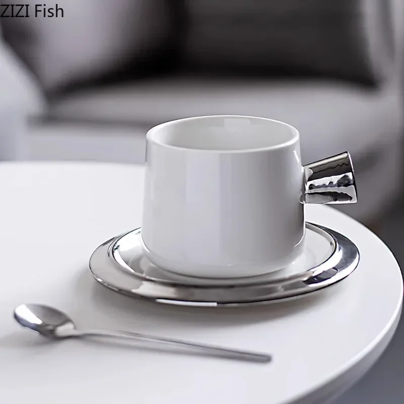 Minimalism Silver Ceramic Mug Cup&saucer Dining Table Coffee Cup Milk Tea Mugs Afternoon Tea Teacup Fruit Juice Container
Minimalism Silver Ceramic Mug Cup&saucer Dining Table Coffee Cup Milk Tea Mugs Afternoon Tea Teacup Fruit Juice Container