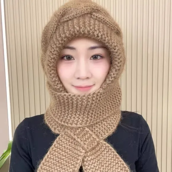 Утепленная вязаная шерстяная шапка для женщин, ветрозащитная, универсальная, с защитой ушей, со встроенным шарфом, снегозащитная шапка
Утепленная вязаная шерстяная шапка для женщин, ветрозащитная, универсальная, с защитой ушей, со встроенным шарфом, снегозащитная шапка