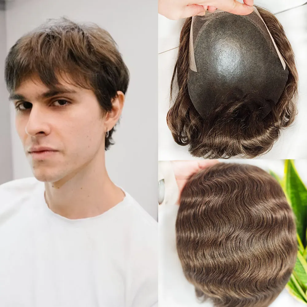 Swiss Lace Front Men's Toupee European Human hair Replacement for Men Hairpiece 0.06mm Thin Skin PU All V-looped Man Wigs10x8 4#
Swiss Lace Front Men's Toupee European Human hair Replacement for Men Hairpiece 0.06mm Thin Skin PU All V-looped Man Wigs10x8 4#