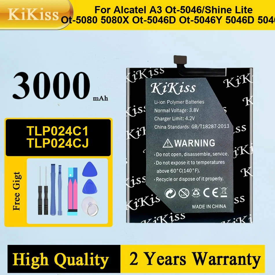 TLP024C1/TLP024CJ Li-ion Battery For Alcatel A3 OT-5046/Shine Lite OT-5080 5080X OT-5046D OT-5046Y 5046D 5046Y
TLP024C1/TLP024CJ Li-ion Battery For Alcatel A3 OT-5046/Shine Lite OT-5080 5080X OT-5046D OT-5046Y 5046D 5046Y