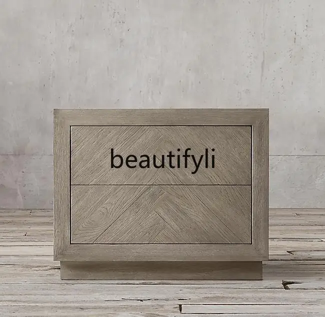 Oak Gray Solid Wood Bedroom Drawer Inlay Storage Cabinet Modern Simple Vintage Cabinet
Oak Gray Solid Wood Bedroom Drawer Inlay Storage Cabinet Modern Simple Vintage Cabinet