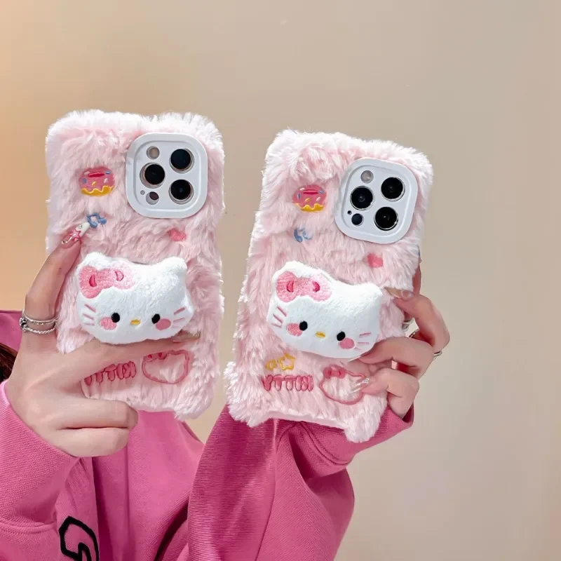 Sanrio Kawaii Hellokitty Plush Phone Case Anime Cartoon Anti Collision Autumn Winter Girl Birthday Gift Accessories
Sanrio Kawaii Hellokitty Plush Phone Case Anime Cartoon Anti Collision Autumn Winter Girl Birthday Gift Accessories
