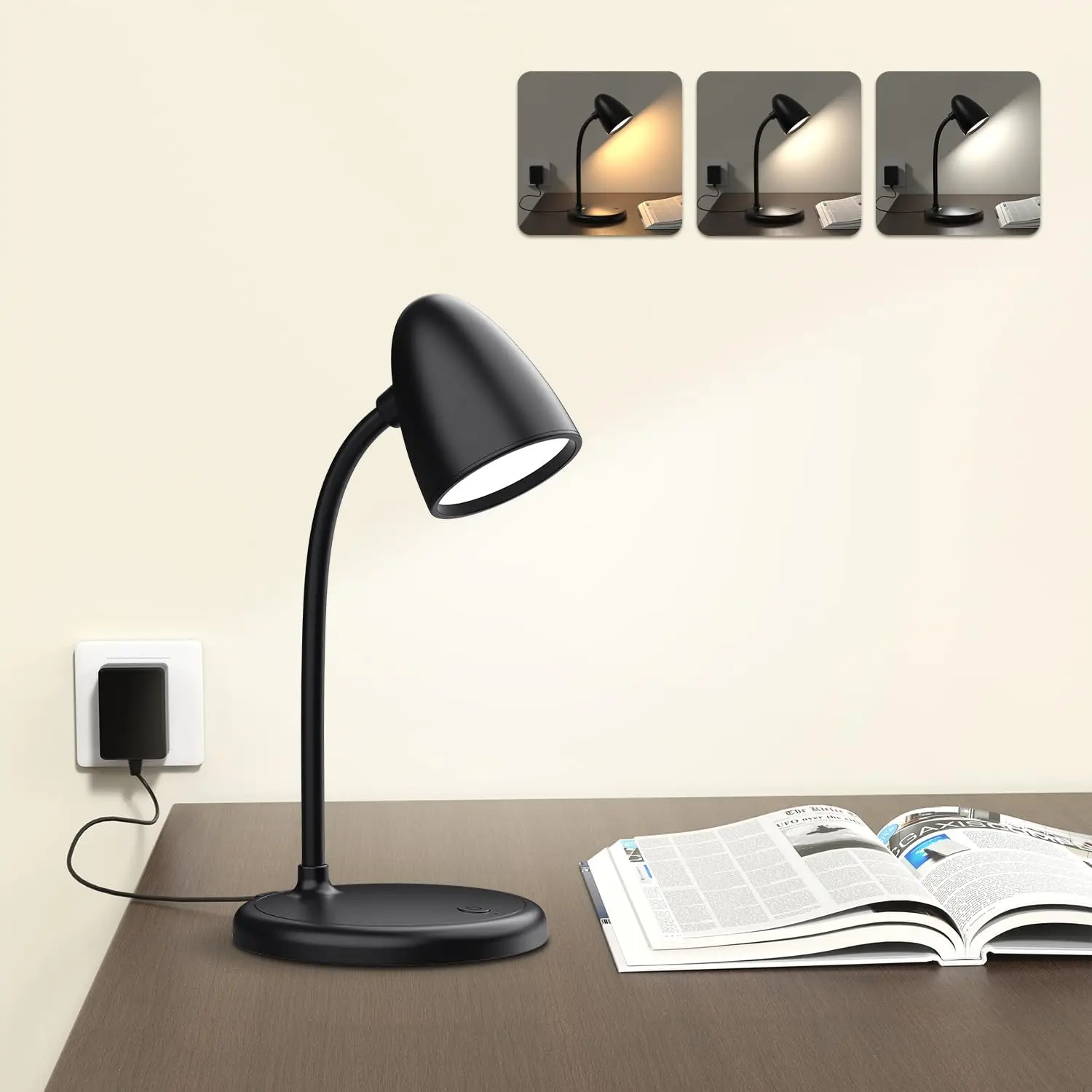 LED Desk Lamp, 3 Colors, Dimmable Reading Light for Home Office, Bedside, Dorm, Black
LED Desk Lamp, 3 Colors, Dimmable Reading Light for Home Office, Bedside, Dorm, Black