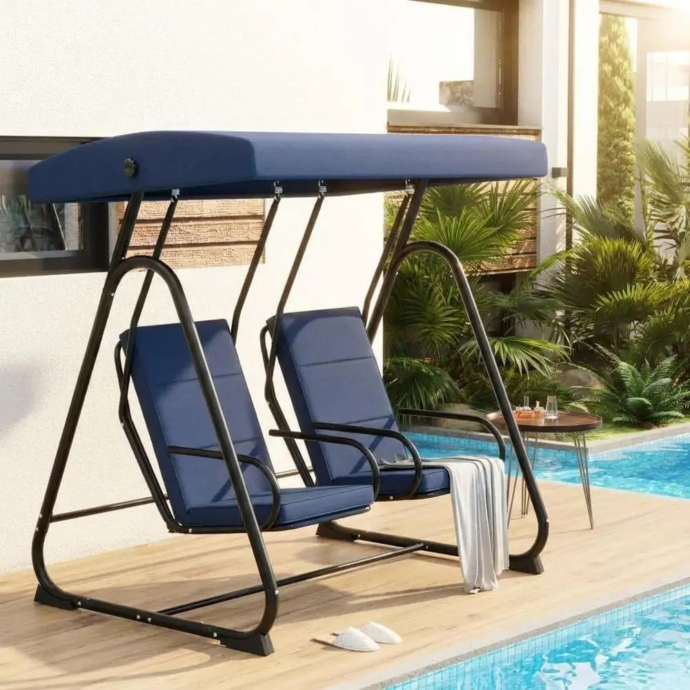 Heavy-Duty 2-Person Outdoor Swing Chair with Cushions, High Back, Ideal for Garden, Balcony, Poolside in Blue
Heavy-Duty 2-Person Outdoor Swing Chair with Cushions, High Back, Ideal for Garden, Balcony, Poolside in Blue