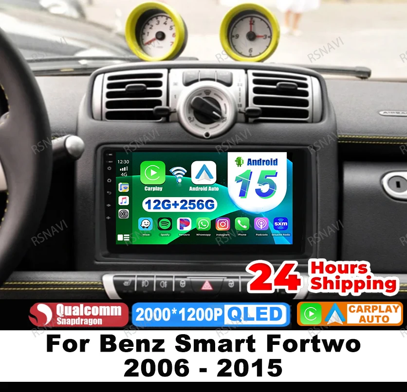Car Radio Android 15 For Benz Smart Fortwo 2006 - 2015 Navigation 4G LTE BT DVD Stereo 5G WIFI GPS Multimedia DSP Head Unit QLED
Car Radio Android 15 For Benz Smart Fortwo 2006 - 2015 Navigation 4G LTE BT DVD Stereo 5G WIFI GPS Multimedia DSP Head Unit QLED