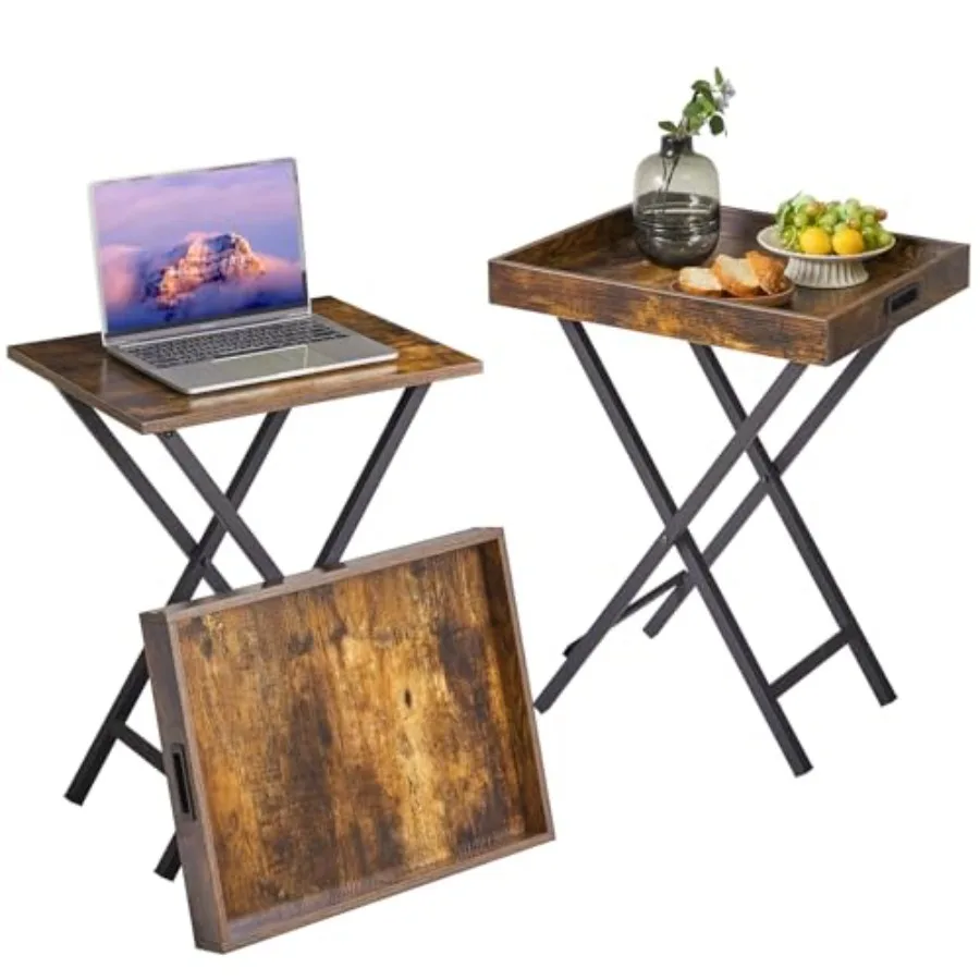 Foldable TV Tray Set of 2 TVEnd Table with Removable Food Serving Tray Portable Wooden Snack Table for Livingroom Bedroom Offic
Foldable TV Tray Set of 2 TVEnd Table with Removable Food Serving Tray Portable Wooden Snack Table for Livingroom Bedroom Offic