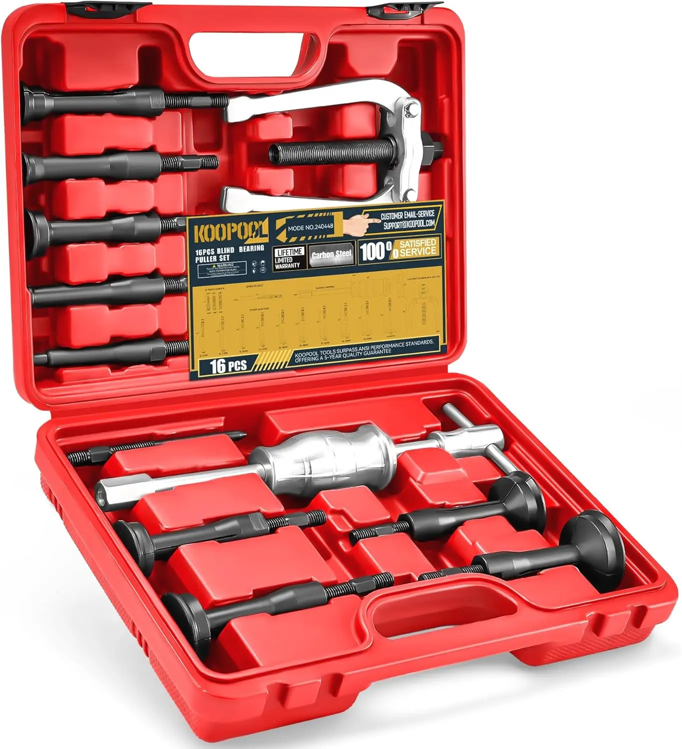 16-Piece Slide Hammer Bearing Removal Tool Set for Inner Race & Seal Puller Extractor Kit (Red)
16-Piece Slide Hammer Bearing Removal Tool Set for Inner Race & Seal Puller Extractor Kit (Red)