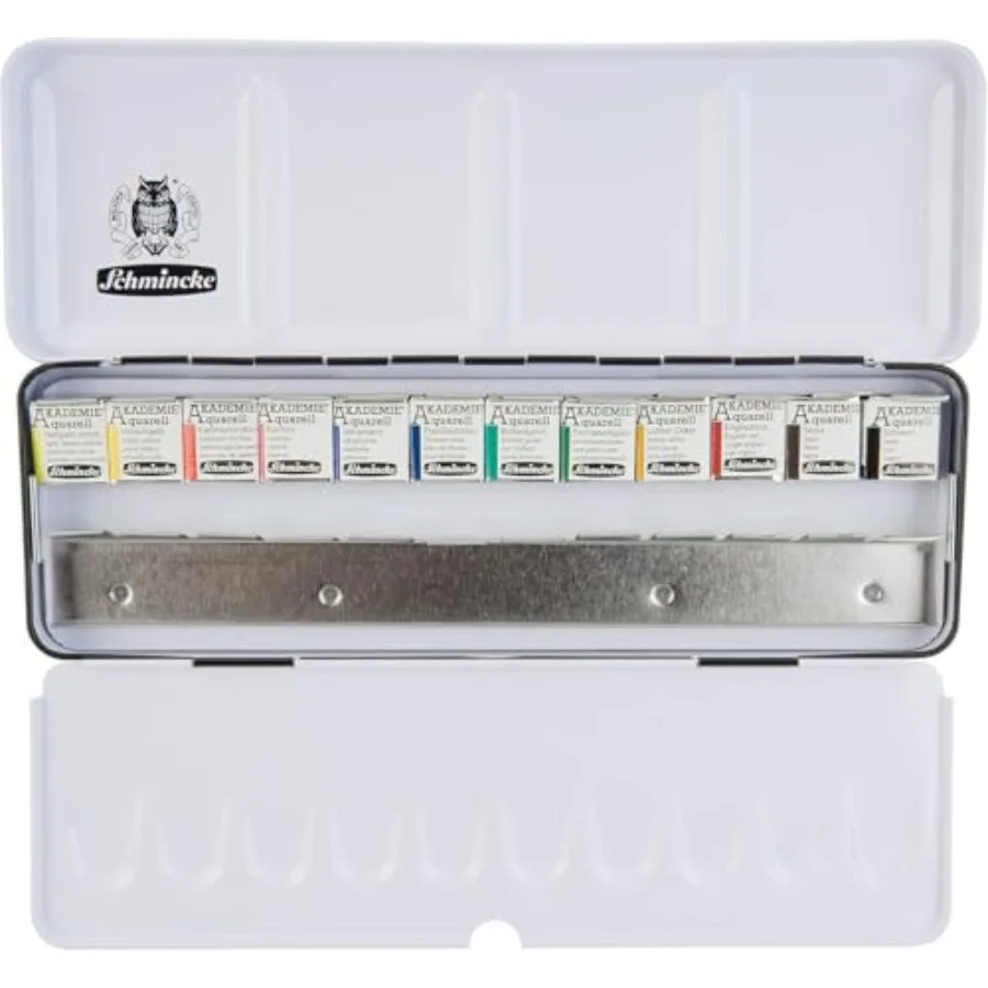AKADEMIE®AQUARELL watercolor box, basic assortment + space for additional, 75 412 097, metal box, fine artists' watercolors
AKADEMIE®AQUARELL watercolor box, basic assortment + space for additional, 75 412 097, metal box, fine artists' watercolors