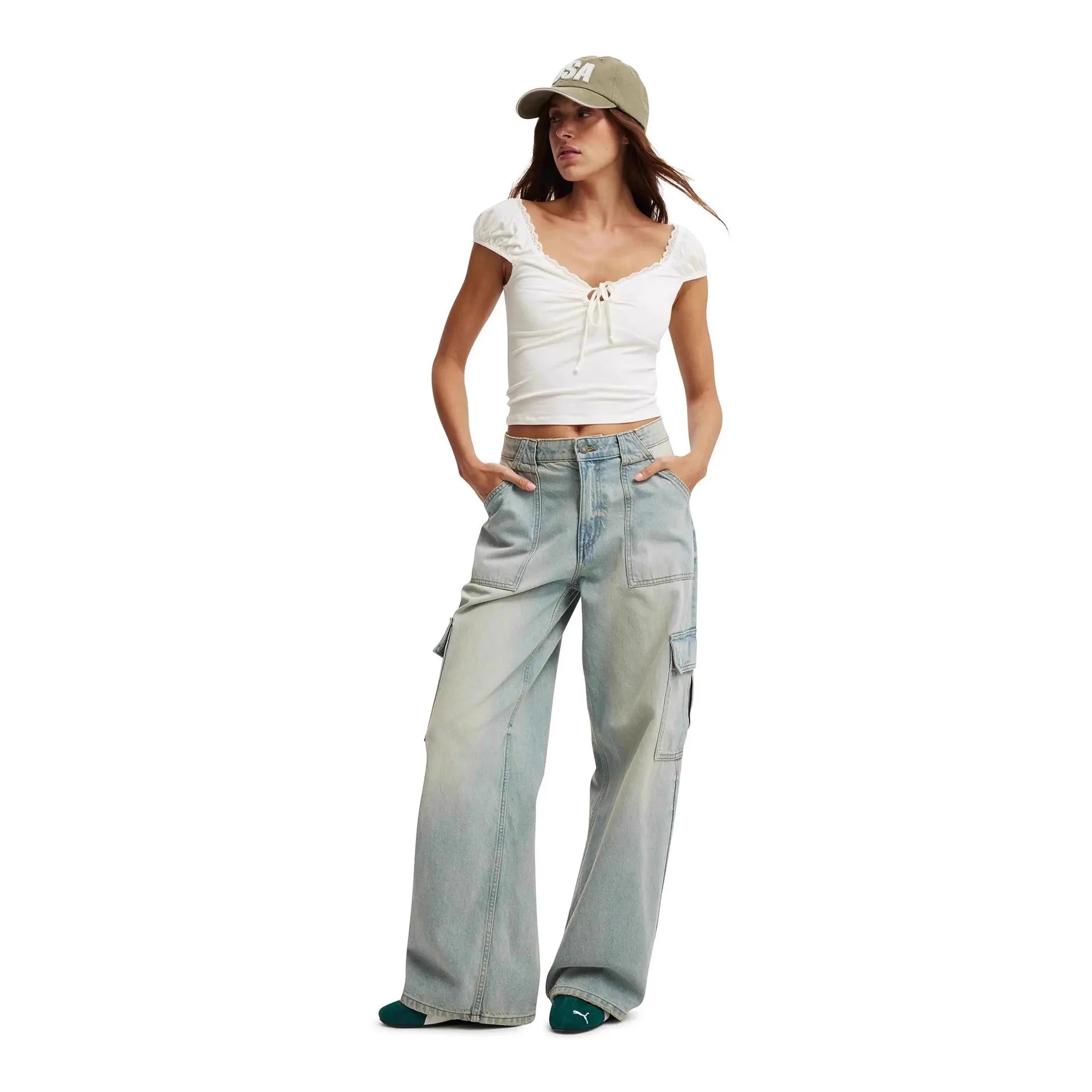 Jeans Wide Leg Pants Women Washed Denims Multiple Pockets Vintage Mid Waist Streetwear Floor Length Distressed Female Trousers
Jeans Wide Leg Pants Women Washed Denims Multiple Pockets Vintage Mid Waist Streetwear Floor Length Distressed Female Trousers