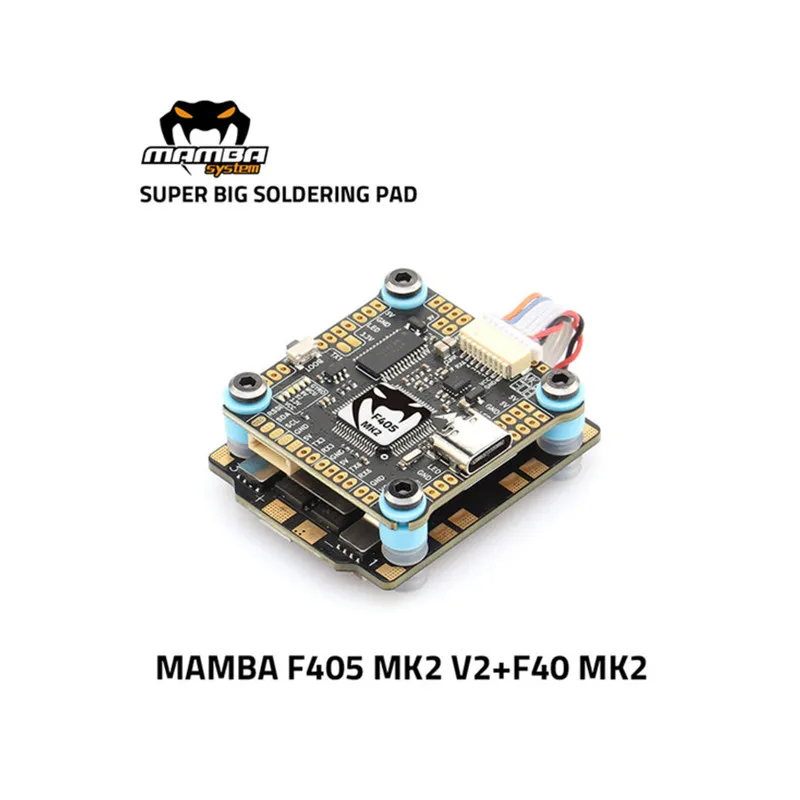 Diatone MAMBA F405MK2 V2 Flight Controller F40 MK2 40A ESC BLHeli_S BLS 3-6S Stack 30MM/M3 Flytower For FPV Racing Drone
Diatone MAMBA F405MK2 V2 Flight Controller F40 MK2 40A ESC BLHeli_S BLS 3-6S Stack 30MM/M3 Flytower For FPV Racing Drone