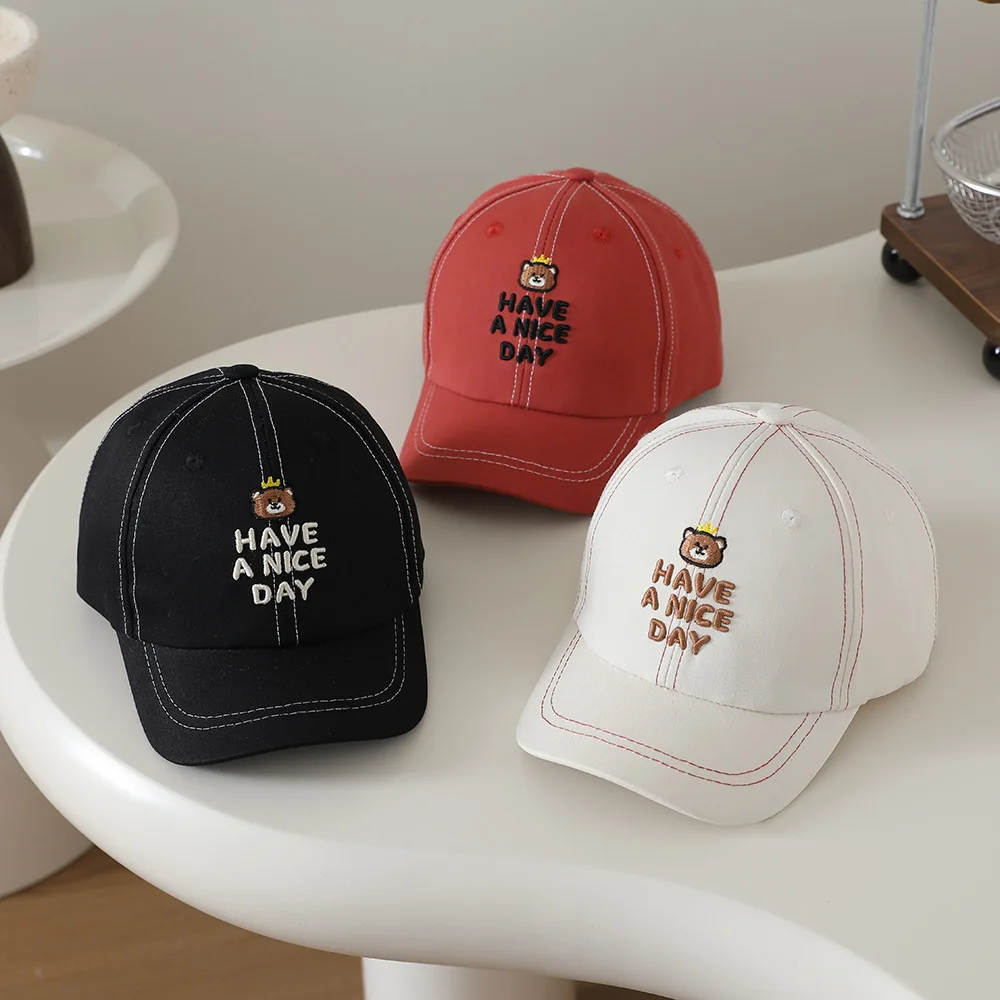 Cute Bear Letter Embroidery Baby Hat Spring Autumn Unisex Wide Brim Sunshade Duckbill Cap for Boys And Girls
Cute Bear Letter Embroidery Baby Hat Spring Autumn Unisex Wide Brim Sunshade Duckbill Cap for Boys And Girls
