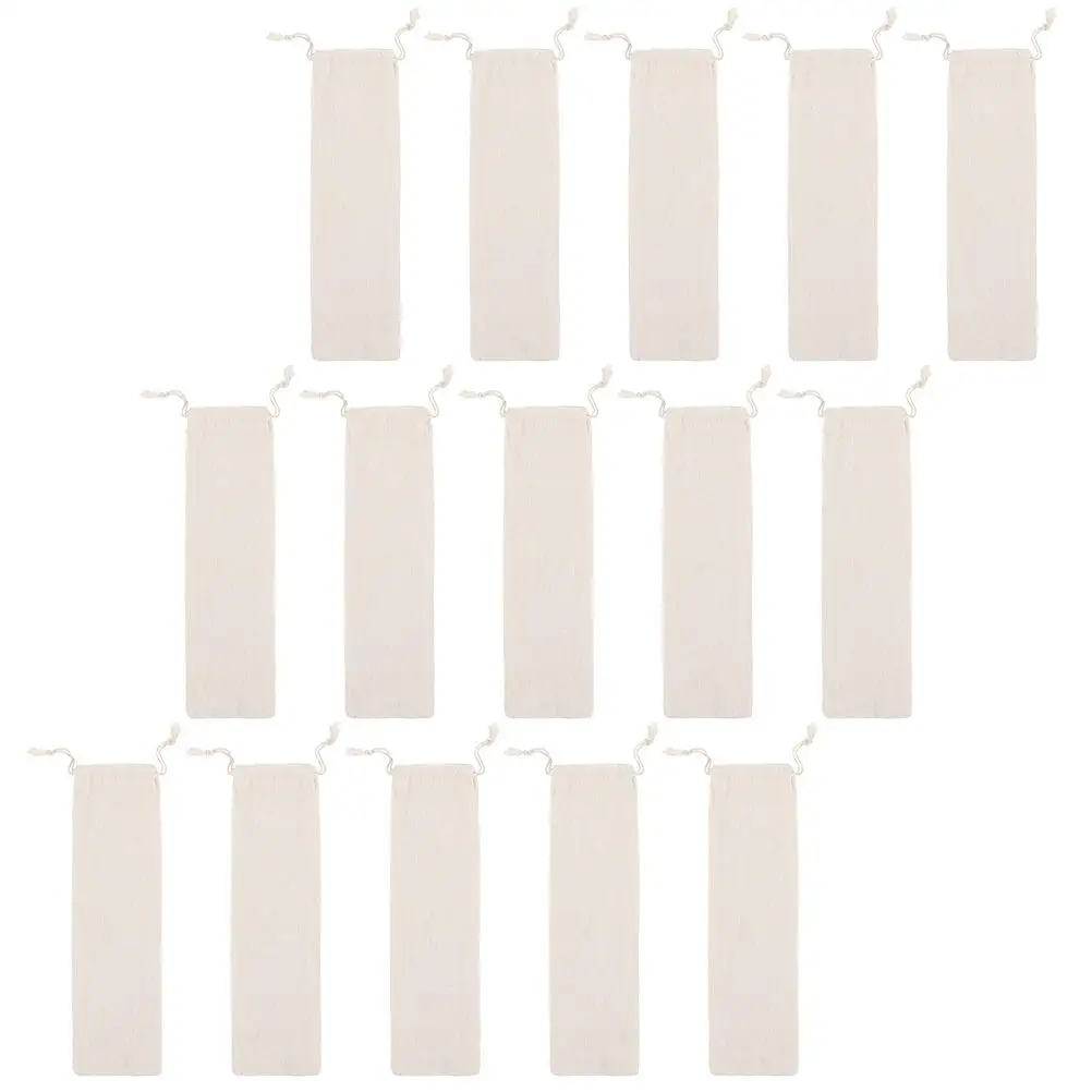 15 Pcs Straw Storage Bag Thickened Cotton Linen Drawstring Dust Proof Kitchen Organizer Beige Party Child Eco Friendly Portable
15 Pcs Straw Storage Bag Thickened Cotton Linen Drawstring Dust Proof Kitchen Organizer Beige Party Child Eco Friendly Portable