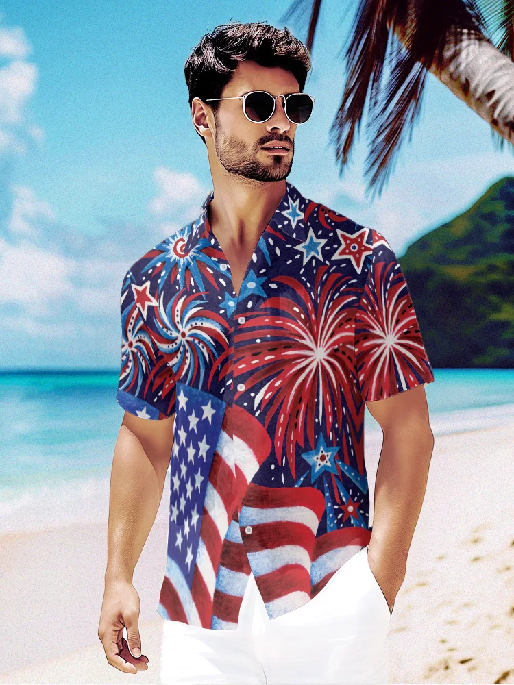 Summer Hawaiian Shirt Streetwear Flag Print Tops Beach Fashion Men Vintage Shirt Party Luxury Shirts Short Sleeve Male Clothes
Summer Hawaiian Shirt Streetwear Flag Print Tops Beach Fashion Men Vintage Shirt Party Luxury Shirts Short Sleeve Male Clothes