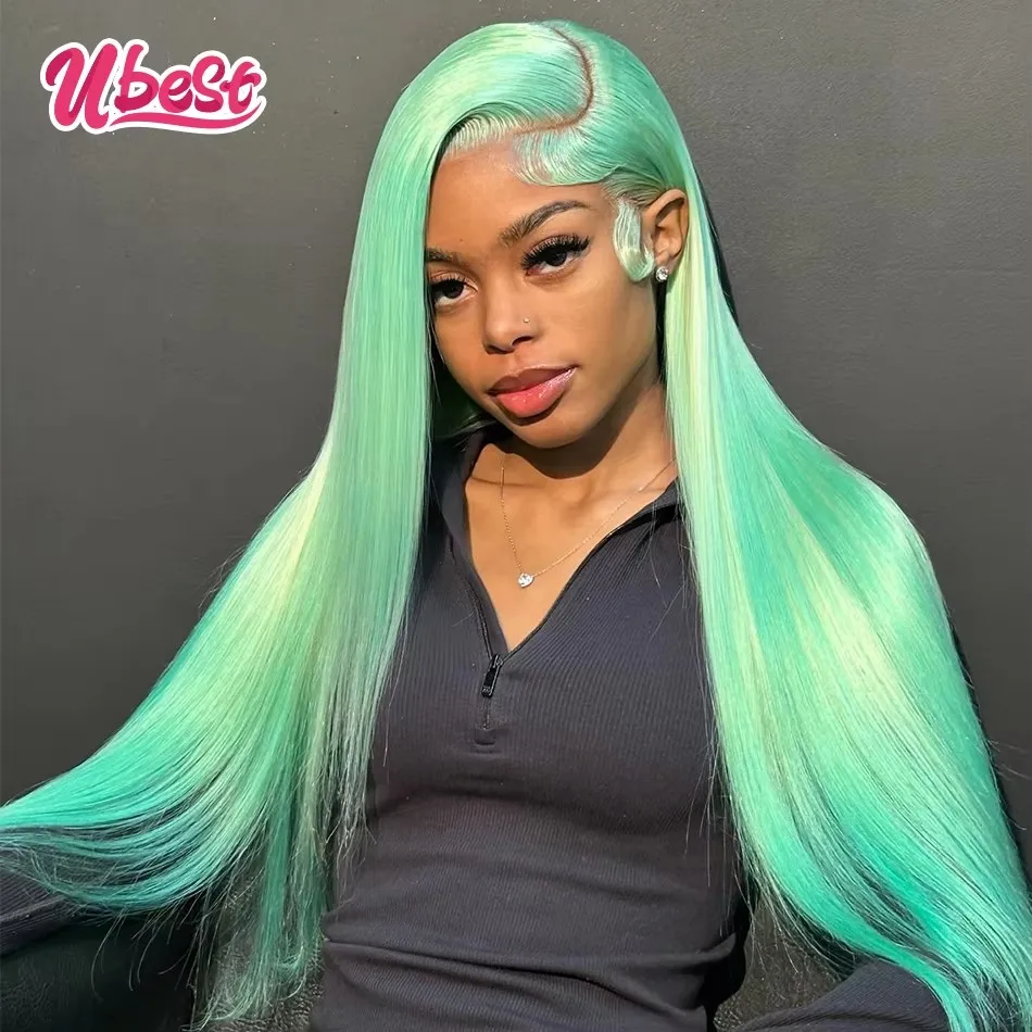 Ubest Mint Green Colored Straight 13x6 Lace Front Wigs Brazilian 100% Human Hair Transparent Glueless Wig Pre Plucked For Women
Ubest Mint Green Colored Straight 13x6 Lace Front Wigs Brazilian 100% Human Hair Transparent Glueless Wig Pre Plucked For Women