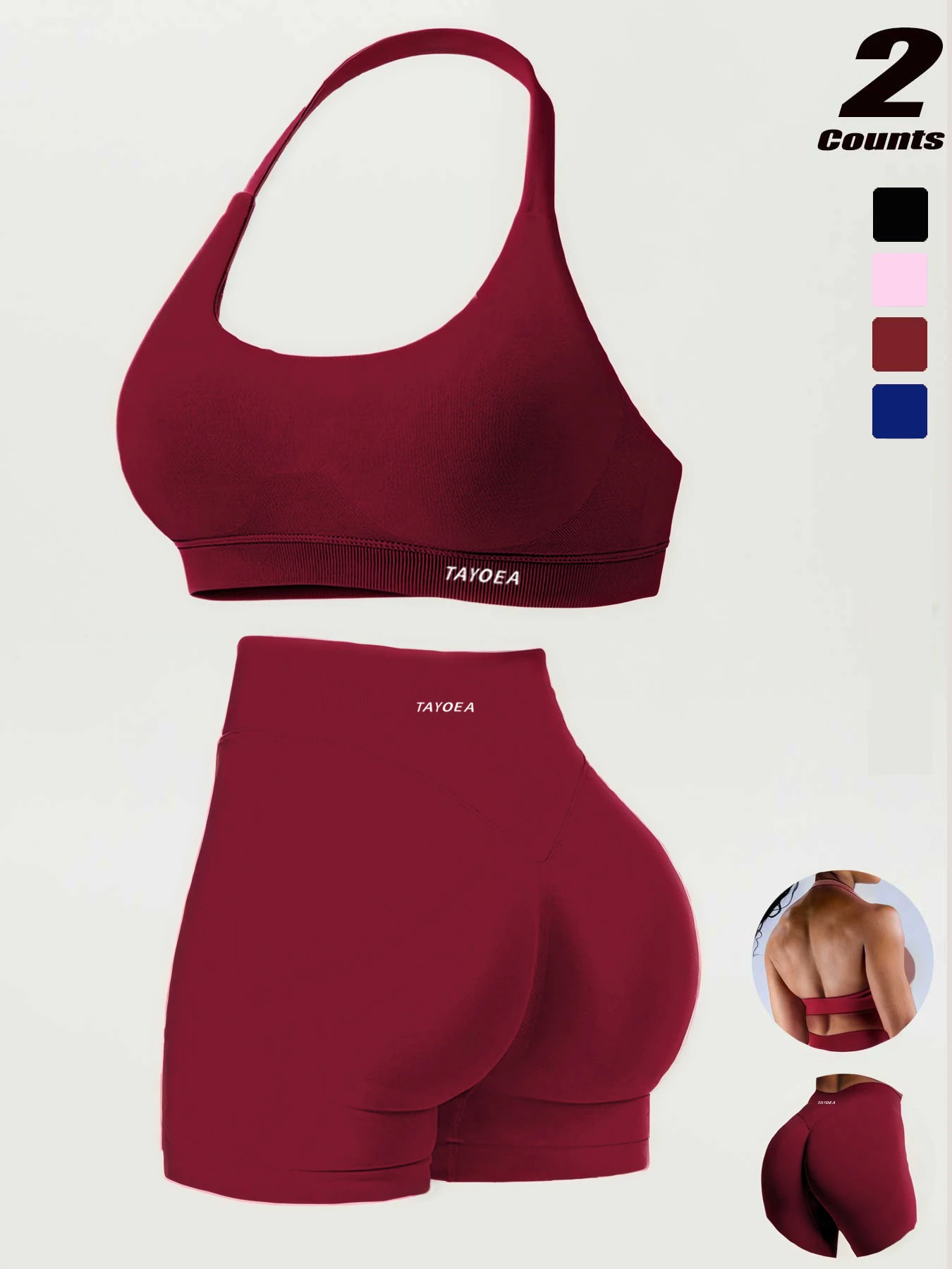 TAYOEA Ribbed Knit Halter Workout Set Women High Support Shockproof Bra and 3D Scrunch Butt Shorts 2 Piece Set High Waist Tummy Control Breathable Gym Running Weightlifting Fitness Suits
TAYOEA Ribbed Knit Halter Workout Set Women High Support Shockproof Bra and 3D Scrunch Butt Shorts 2 Piece Set High Waist Tummy Control Breathable Gym Running Weightlifting Fitness Suits