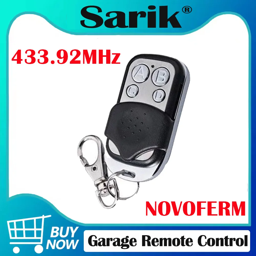 433.92mhz Universal Garage Door Control 4 Button Gate Compatilible with NOVOFERM MCHS43-2 MTR43-2 MNHS433-02 MINI-NOVOTRON 522
433.92mhz Universal Garage Door Control 4 Button Gate Compatilible with NOVOFERM MCHS43-2 MTR43-2 MNHS433-02 MINI-NOVOTRON 522