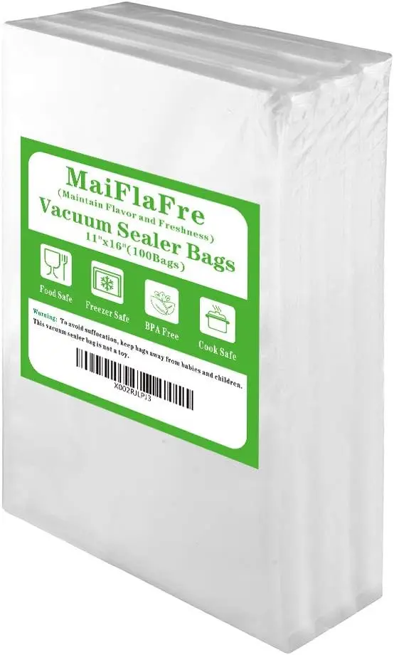100 Gallon11X16 Vacuum Sealer Bags with Commercial Grade, BPA Free, Heavy Duty.Vacuum Sealer Freezer Bags Compatible with Any
100 Gallon11X16 Vacuum Sealer Bags with Commercial Grade, BPA Free, Heavy Duty.Vacuum Sealer Freezer Bags Compatible with Any