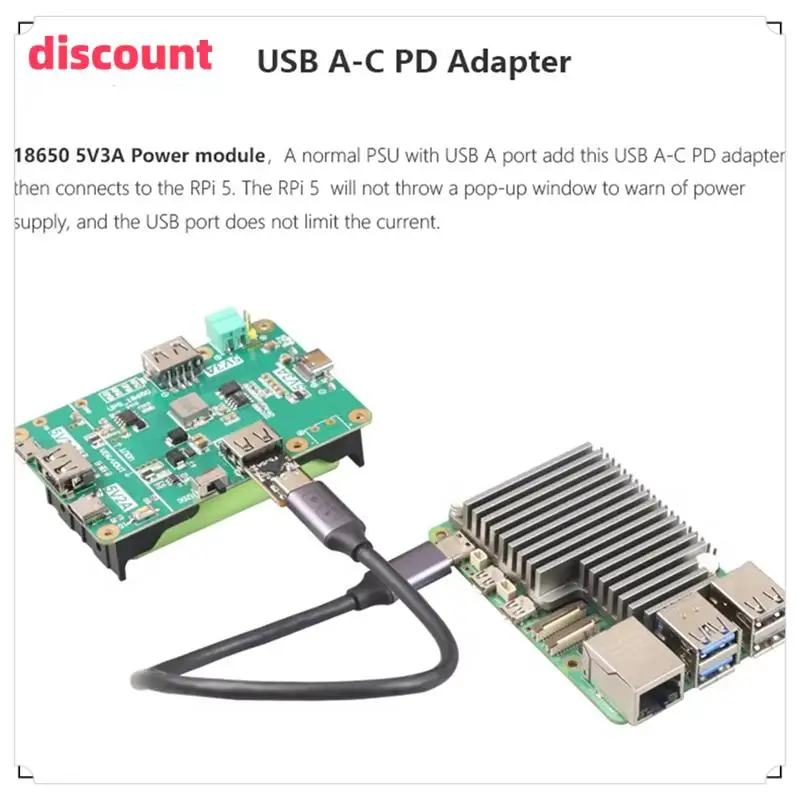For Raspberry Pi5 USB A-C PD Adapter With Cable Mini PD Trigger Activation Power USB-A To USB-C For Raspberry Pi 5
For Raspberry Pi5 USB A-C PD Adapter With Cable Mini PD Trigger Activation Power USB-A To USB-C For Raspberry Pi 5