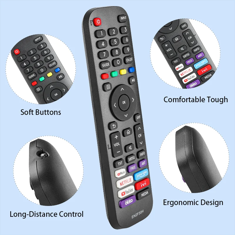 EN2F30H Remote Control Compatible With Hisense Smart TV 43S4 50S5 58S5 70S5 75A7100 50H6G 55H6G 65H6G 32A4BG 32A4CG 32A4DG 32A4E
EN2F30H Remote Control Compatible With Hisense Smart TV 43S4 50S5 58S5 70S5 75A7100 50H6G 55H6G 65H6G 32A4BG 32A4CG 32A4DG 32A4E