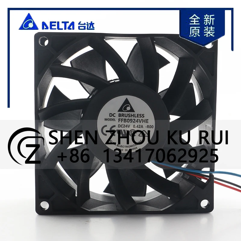 Delta 5V 12V 48V DC 24V 0.42A AC EC 9038 90X90X38MM 9CM Dual Ball Bearing High air Volume 3-wire Inverter FFB0924VHE Cooling Fan
Delta 5V 12V 48V DC 24V 0.42A AC EC 9038 90X90X38MM 9CM Dual Ball Bearing High air Volume 3-wire Inverter FFB0924VHE Cooling Fan