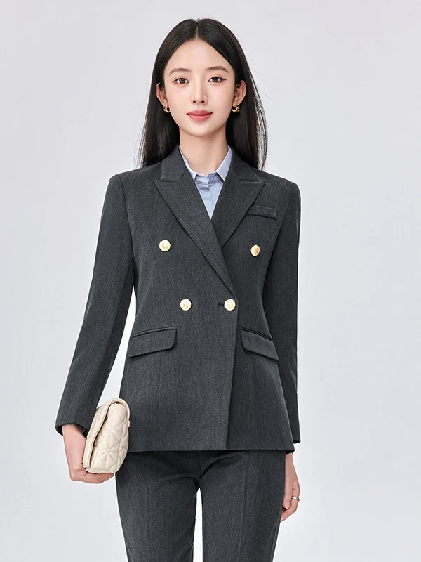 ay Double-Breasted Suit Set Women's Spring Autumn New High-End Profional Formal Interview Workwear Polyester Fiber
ay Double-Breasted Suit Set Women's Spring Autumn New High-End Profional Formal Interview Workwear Polyester Fiber