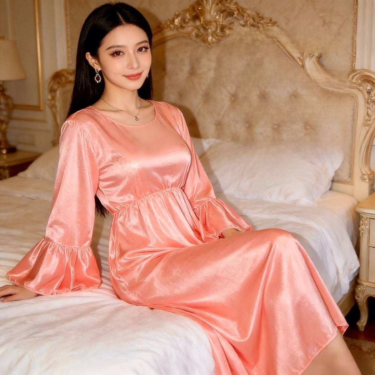 Silky Ice Silk Flared Sleeve Elastic Waist Dress Maxi Dress Sleeveless Nightgown Summer Solid Home Wear Loose Lingerie Nightwear
Silky Ice Silk Flared Sleeve Elastic Waist Dress Maxi Dress Sleeveless Nightgown Summer Solid Home Wear Loose Lingerie Nightwear