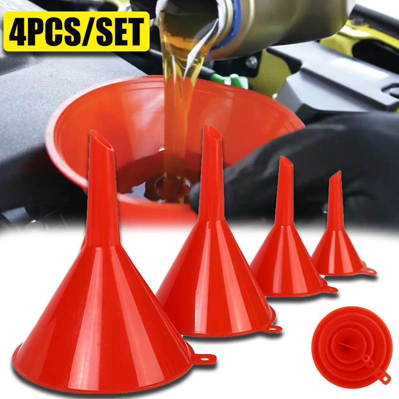 4PCS Fuel Funnel Set Red Plastic Funnel Large-Bore Vehicle Refuelling Tool Universal Portable Car And Motorcycle Accessories
4PCS Fuel Funnel Set Red Plastic Funnel Large-Bore Vehicle Refuelling Tool Universal Portable Car And Motorcycle Accessories