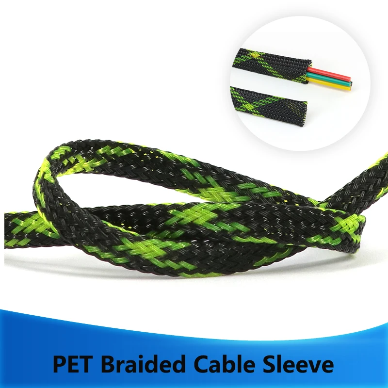 Black UV Yellow PET Braided Cable Sleeve 2/4/6/8/10/12/16mm Expandable High Density Insulated Line Protection Wire Wrap Sheath
Black UV Yellow PET Braided Cable Sleeve 2/4/6/8/10/12/16mm Expandable High Density Insulated Line Protection Wire Wrap Sheath