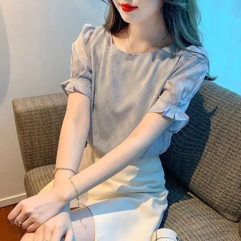 Fashion Short-sleeved Chiffon Shirt Women Summer New Temperament TopYY222
Fashion Short-sleeved Chiffon Shirt Women Summer New Temperament TopYY222