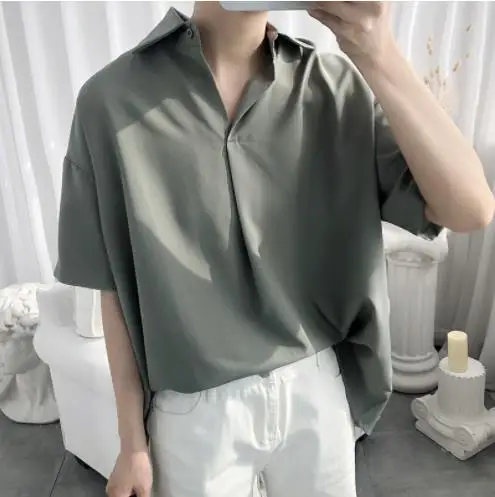 2022 Vintage Drape Shirt Men Shirt Thin Solid Color Casual Loose short Sleeve Business Shirt Men's Japanese Fashion Blouse
2022 Vintage Drape Shirt Men Shirt Thin Solid Color Casual Loose short Sleeve Business Shirt Men's Japanese Fashion Blouse