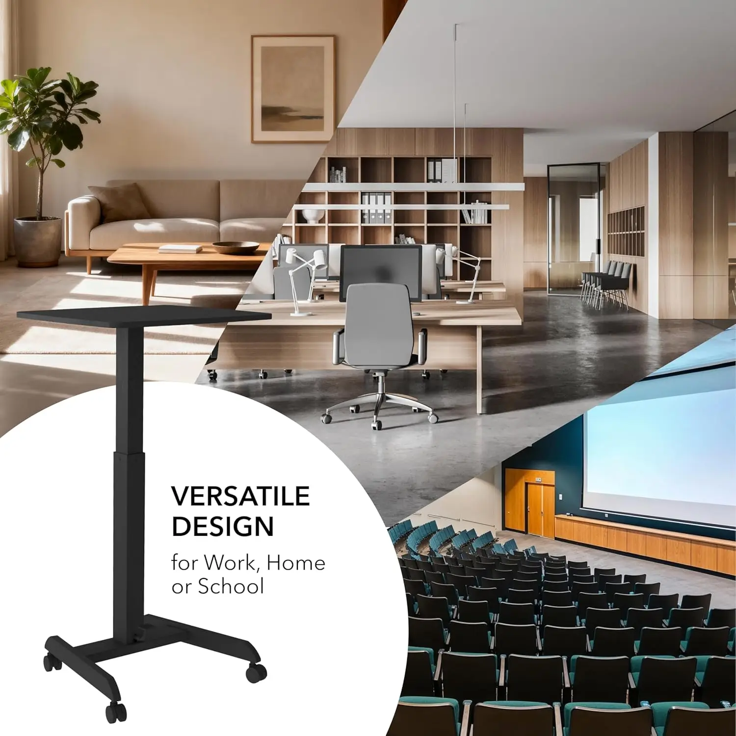 Adjustable Laptop Desk, Mobile Workstation with 23.6” x 20.5” Surface, Black Sit-Stand Desk for Home or Office
Adjustable Laptop Desk, Mobile Workstation with 23.6” x 20.5” Surface, Black Sit-Stand Desk for Home or Office