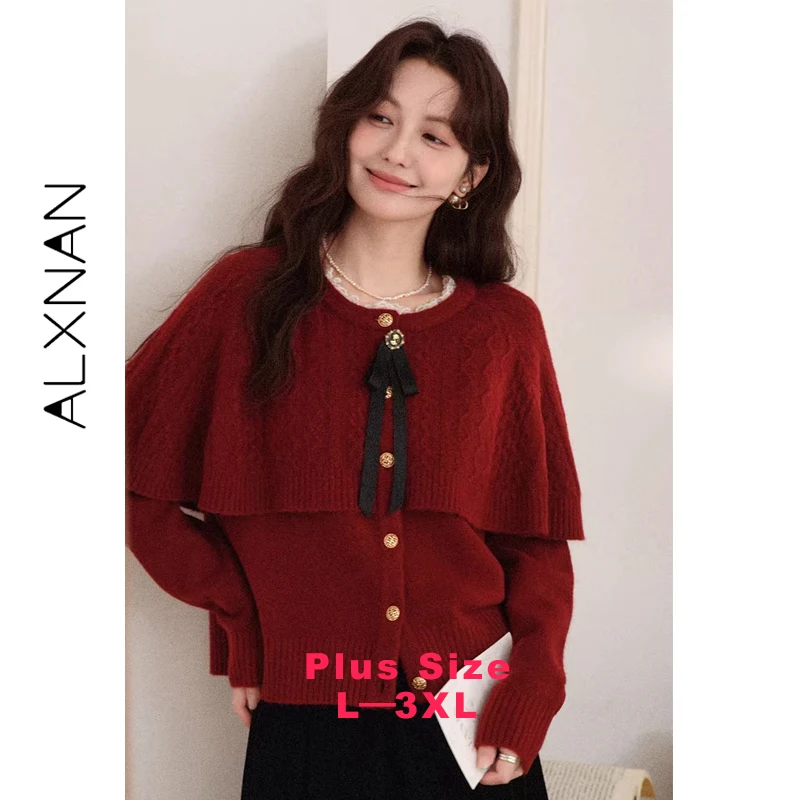 ALXNAN женский красный кардиган больших размеров, рождественское пончо, вязаный свитер, теплый зимний топ с металлическими пуговицами и бантом, женские топы с длинными рукавами D59608
ALXNAN женский красный кардиган больших размеров, рождественское пончо, вязаный свитер, теплый зимний топ с металлическими пуговицами и бантом, женские топы с длинными рукавами D59608