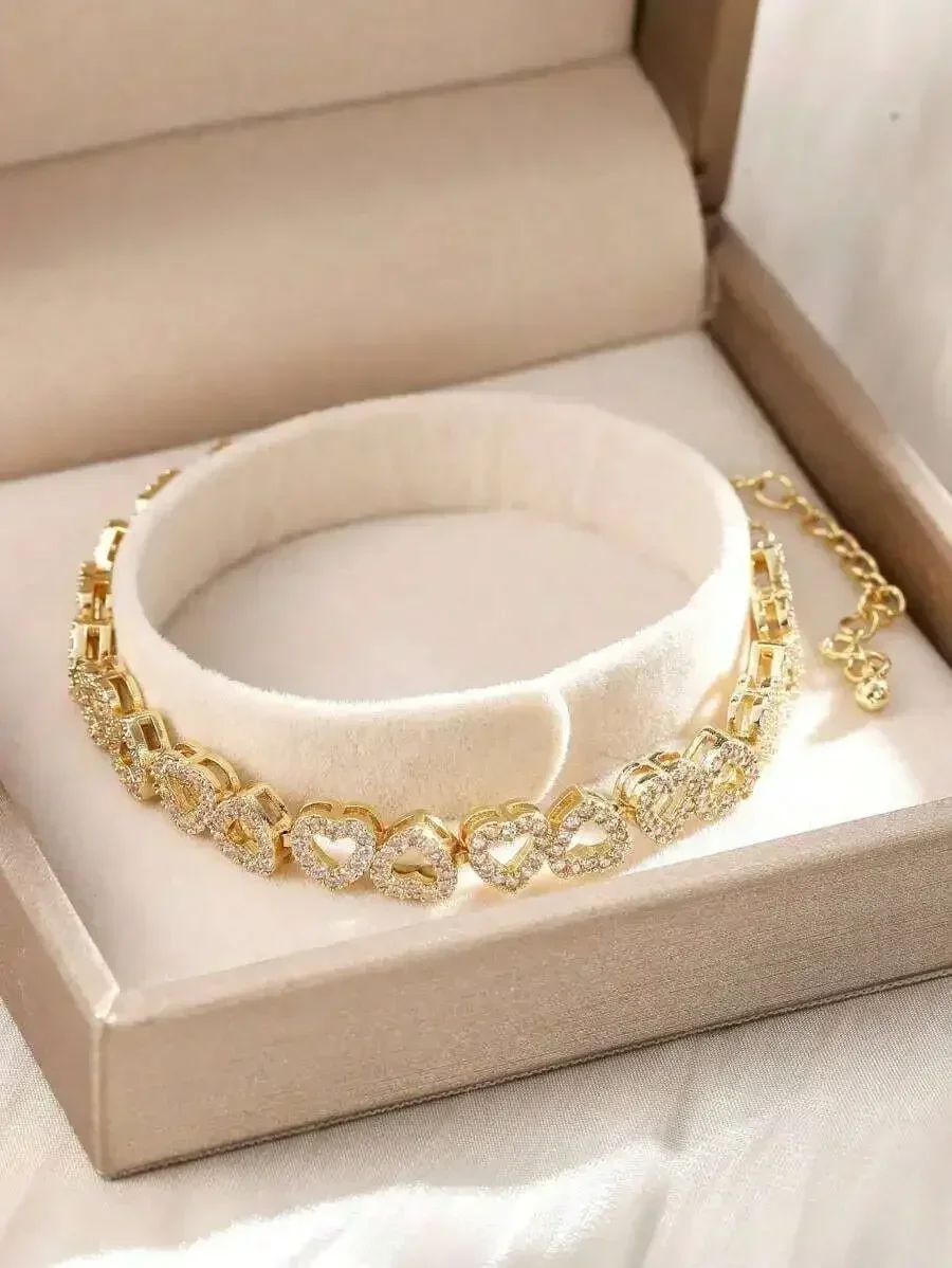 Elegant Heart Shape Cubic Zirconia Adjustable Fashion Bracelet For Women
Elegant Heart Shape Cubic Zirconia Adjustable Fashion Bracelet For Women