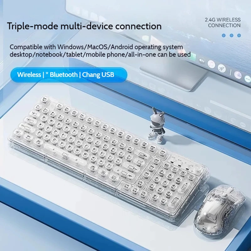 Leilin Z99 Ice Transparent Wireless Bluetooth Crystal Keyboard and Mouse Set Mechanical Computer Female Office Silent Gift
Leilin Z99 Ice Transparent Wireless Bluetooth Crystal Keyboard and Mouse Set Mechanical Computer Female Office Silent Gift