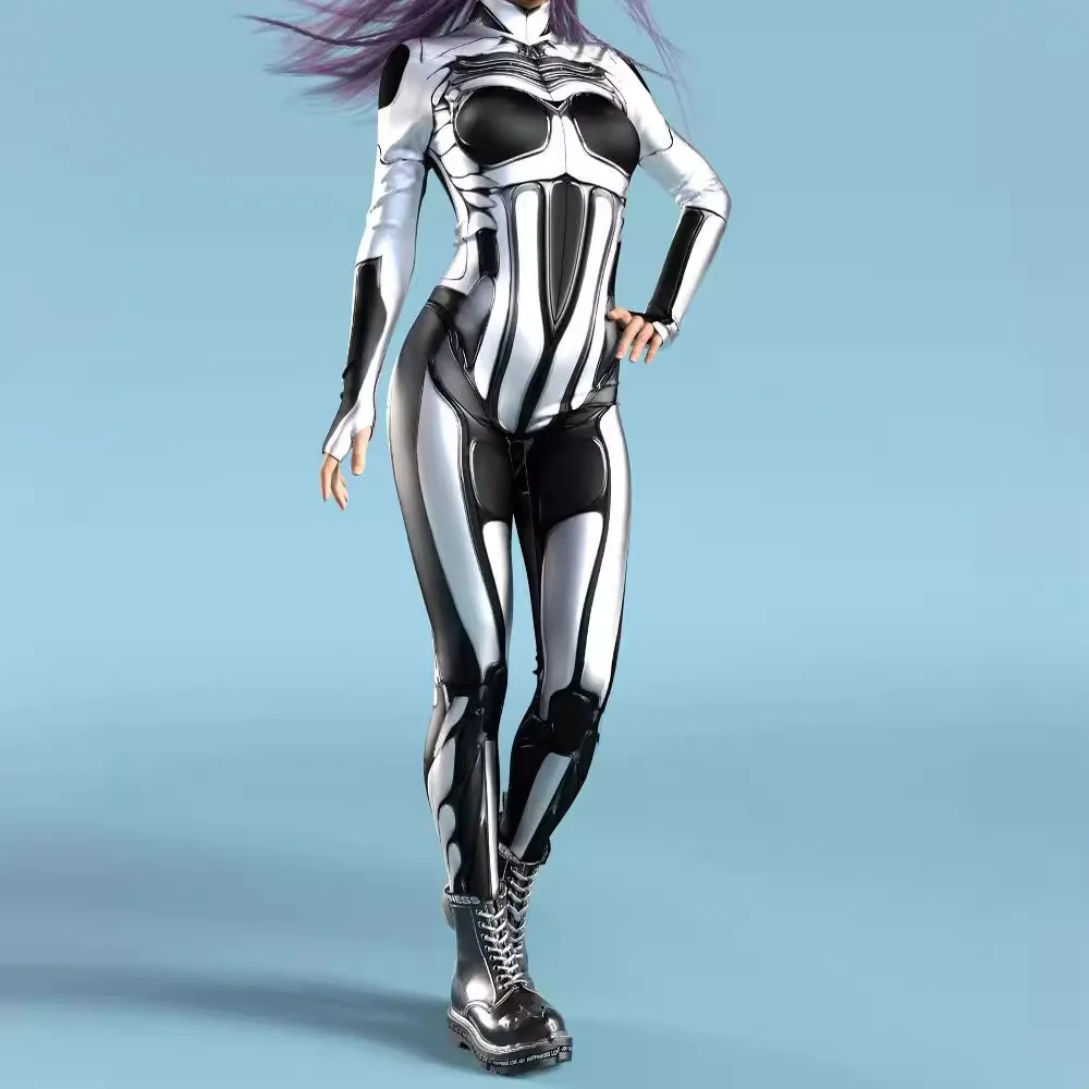 Halloween Cyber Mechanical Armor Women Cosplay Punk Jumpsuit Costume Elastic Holiday Party Fancy Dress Bodysuits Rompers Zentai
Halloween Cyber Mechanical Armor Women Cosplay Punk Jumpsuit Costume Elastic Holiday Party Fancy Dress Bodysuits Rompers Zentai