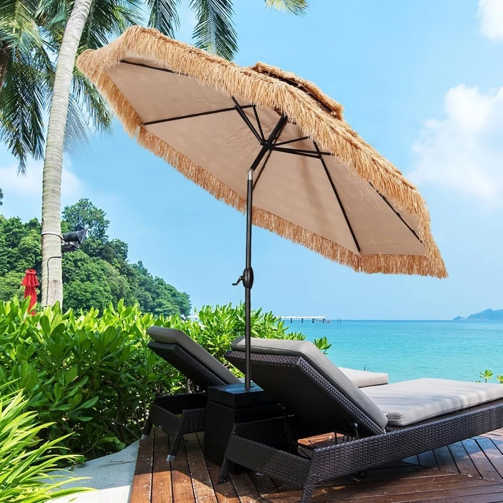 10 FT 32 LED Hula Thatched Tiki Umbrella, Hawaiian Style Beach Umbrella With Center Light, Patio Umbrella for Outdoor Tiki Bar
10 FT 32 LED Hula Thatched Tiki Umbrella, Hawaiian Style Beach Umbrella With Center Light, Patio Umbrella for Outdoor Tiki Bar