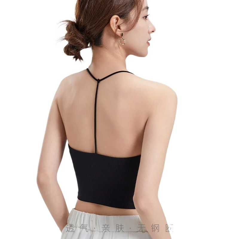 One Piece Beautiful Back Underwear Chest Pad Umbilical Sling Vest Women's Sleepwear Base Shirt Modal Female Pajamas Tops
One Piece Beautiful Back Underwear Chest Pad Umbilical Sling Vest Women's Sleepwear Base Shirt Modal Female Pajamas Tops