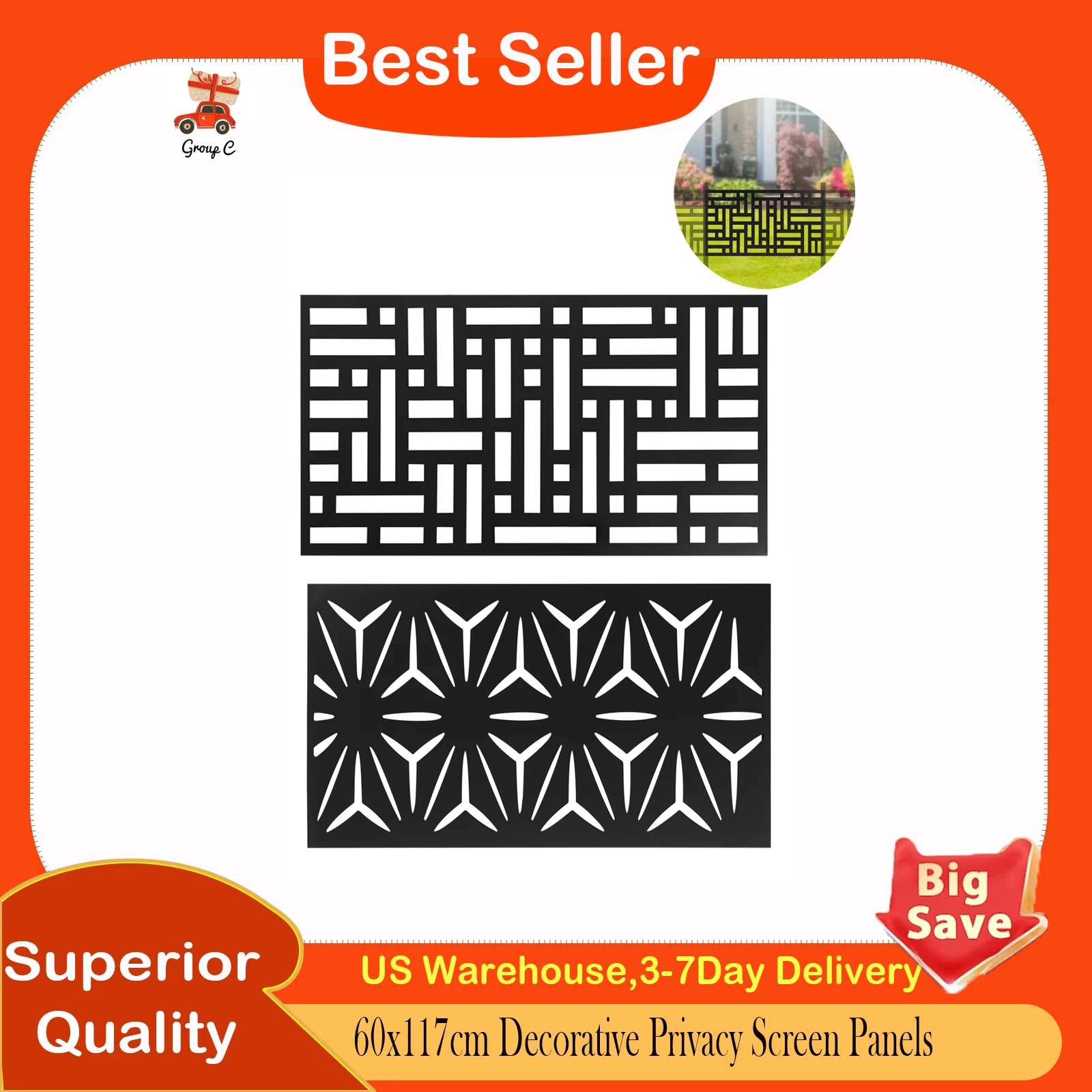 Outdoor Privacy Screen,60x117cm Decorative Privacy Screen Panels,Garden Fence Panels Windproof for Patio Balcony Yard Decoration
Outdoor Privacy Screen,60x117cm Decorative Privacy Screen Panels,Garden Fence Panels Windproof for Patio Balcony Yard Decoration