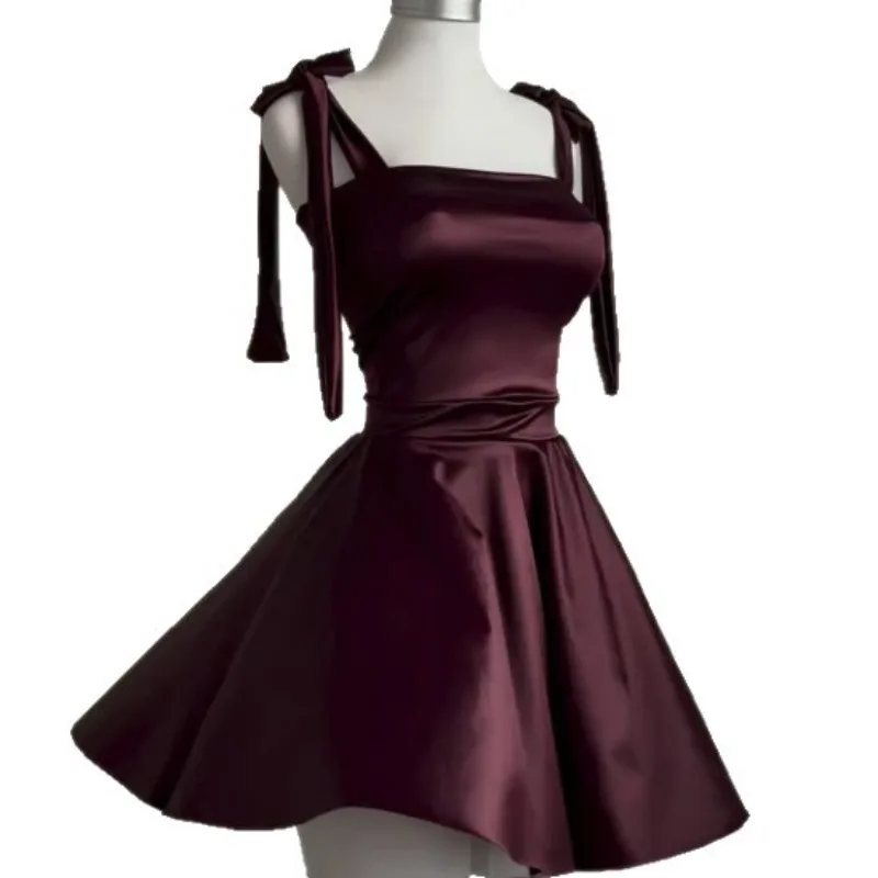 Summer Elegant Sleeveless Backless Mini Dress Women Bandage Pleated Robe Lace Up A Line Dresses Party Evening Princess Dress 원피스
Summer Elegant Sleeveless Backless Mini Dress Women Bandage Pleated Robe Lace Up A Line Dresses Party Evening Princess Dress 원피스