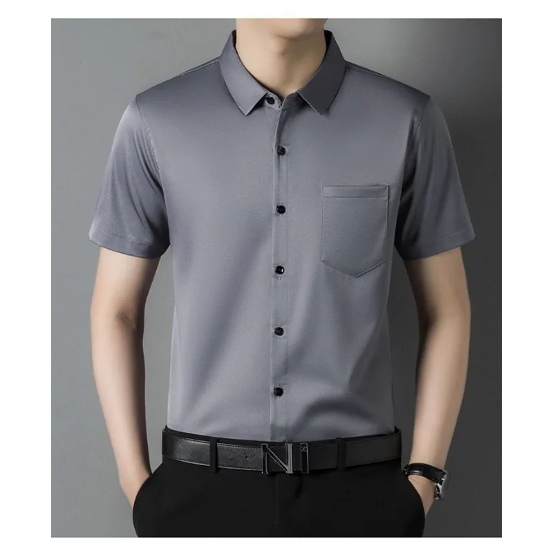 2025 New 100% Mulberry Silk Shirt Men Short Sleeve Business Casual Slim Fit Summer Solid Color Luxury Design Dress Shirts
2025 New 100% Mulberry Silk Shirt Men Short Sleeve Business Casual Slim Fit Summer Solid Color Luxury Design Dress Shirts