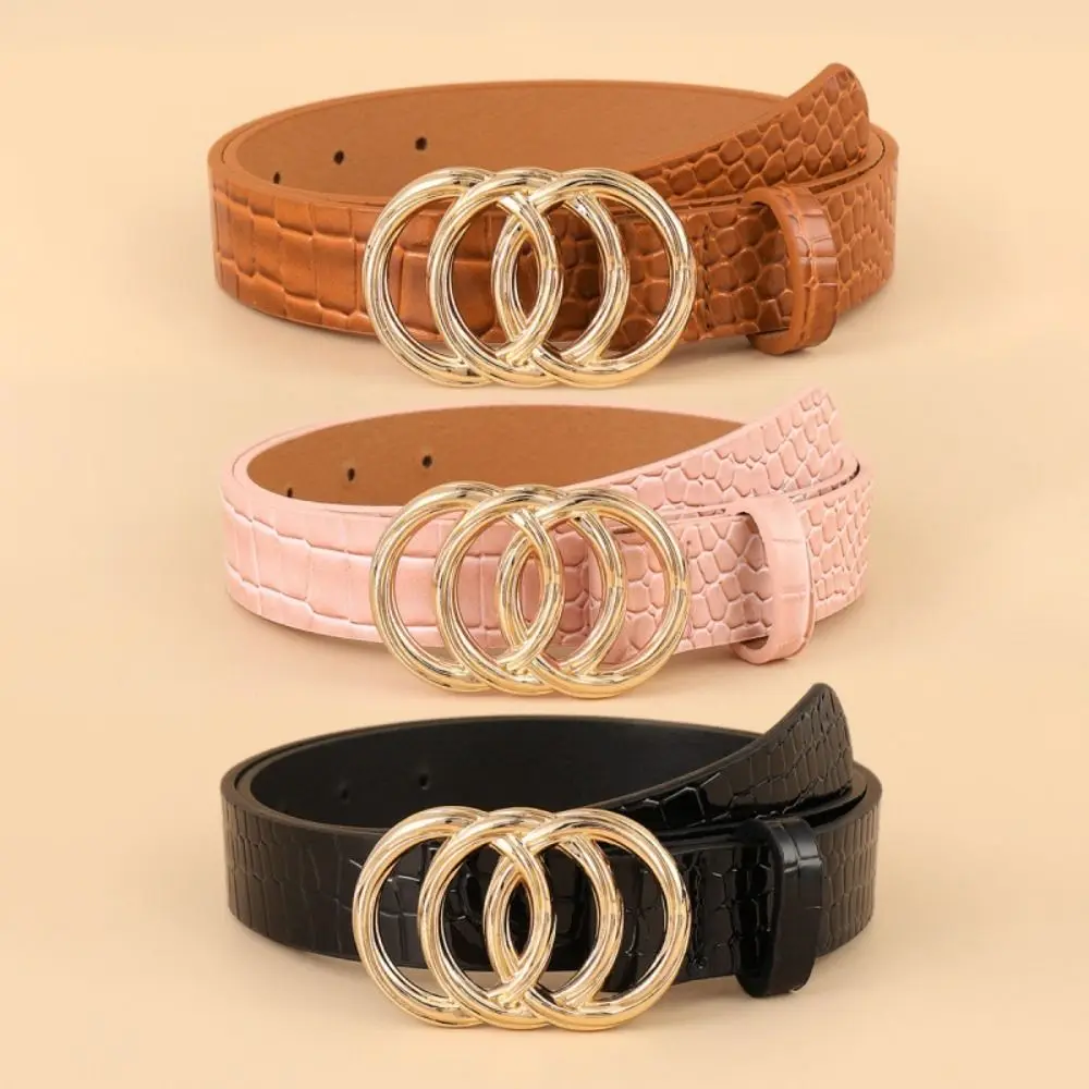 with Three Ring Crocodile Pattern Leather Belt Casual Luxury Design Waistband Versatile Thin Waist Strap For Women
with Three Ring Crocodile Pattern Leather Belt Casual Luxury Design Waistband Versatile Thin Waist Strap For Women